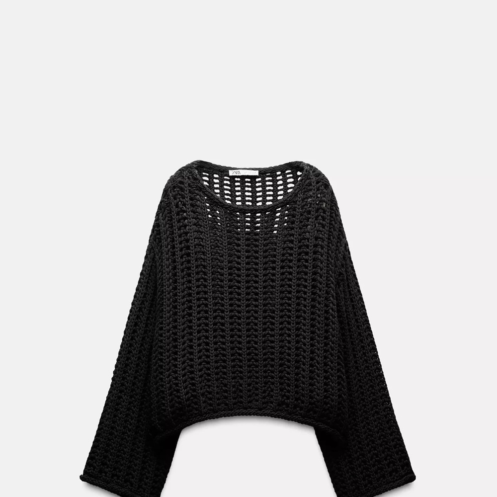 Zara Black Open Knit Sweater